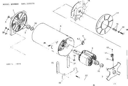 Stator Assembly Diagram and Parts List for 580320570  Craftsman Engine