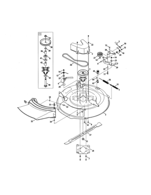 Deck/spindle Pulley Diagram and Parts List for 247290004  Craftsman Engine