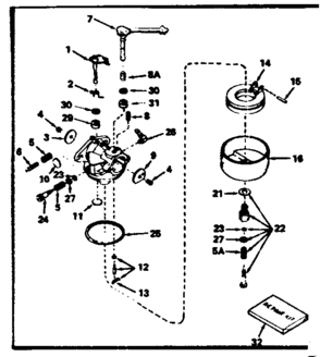 Carburetor No. 631070a Diagram and Parts List for 143774122  Craftsman Engine