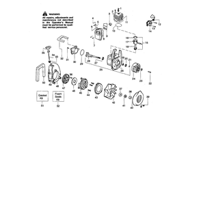 Cylinder/Crankshaft/Crankcase Diagram and Parts List for 358797550-BLOWER  Craftsman Leaf Blower / Vacuum