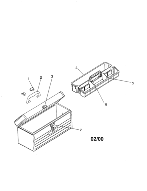 16" Tool Box Diagram and Parts List for 706650140  Craftsman Tool Stand & Cart
