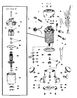 Unit Parts Diagram and Parts List for 735-21  Craftsman Router