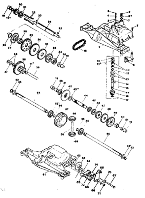 Transaxle Diagram and Parts List for 9174360-2  Craftsman Lawn Tractor
