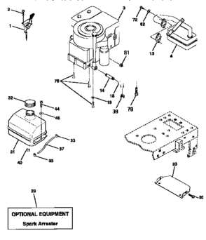 Engine Diagram and Parts List for 917256511  Craftsman Lawn Tractor