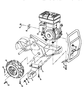 Mainframe, Right Side Diagram and Parts List for 917295652  Craftsman Tiller