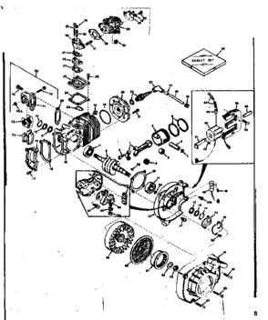 Engine Diagram and Parts List for 917352010  Craftsman Chainsaw