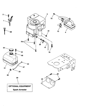 Engine Diagram and Parts List for 917277411  Craftsman Lawn Tractor