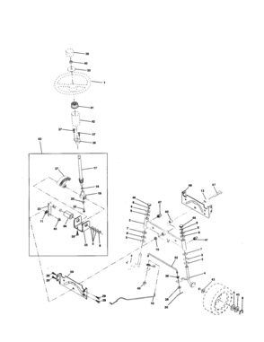 Steering Assembly Diagram and Parts List for 917252800  Craftsman Lawn Tractor