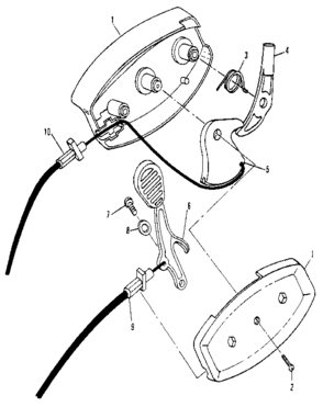 Rear Disc Drive Control Diagram and Parts List for 917372440  Craftsman Lawn Mower