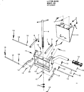 Lift Assembly Diagram and Parts List for 917253421  Craftsman Lawn Tractor