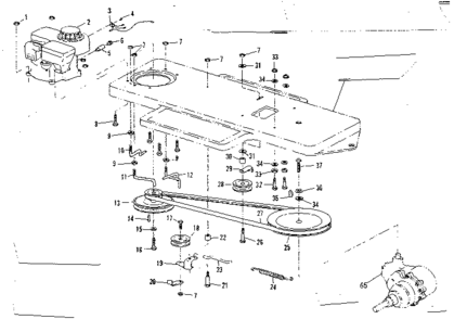 Engine Diagram and Parts List for 53696331  Craftsman Lawn Mower