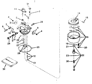 Carburetor No. 631067a Diagram and Parts List for 143575012  Craftsman Engine