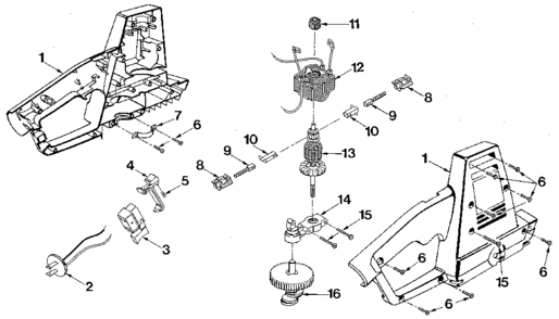 Motor Diagram and Parts List for 315797650  Craftsman Trimmer