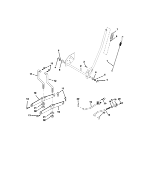 Lift Assembly Diagram and Parts List for 917272074  Craftsman Lawn Tractor