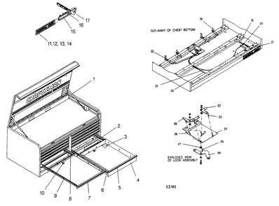 Tool Chest Diagram and Parts List for 706654881  Craftsman Tool Stand & Cart