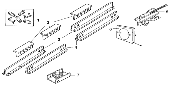 Rail Assembly Diagram and Parts List for 13953915SRT  Craftsman Garage Door Opener