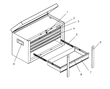 Tool Chest Diagram and Parts List for 706597685  Craftsman Tool Stand & Cart
