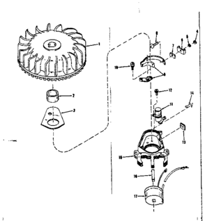 Magneto (wico Fw-2617) Diagram and Parts List for 143106031  Craftsman Engine