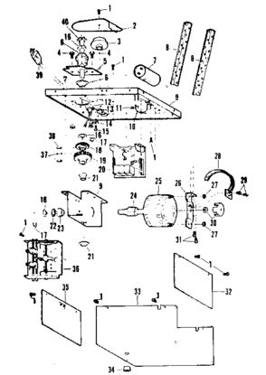 Chassis Diagram and Parts List for 139663656  Craftsman Garage Door Opener