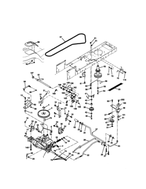 Ground Drive Diagram and Parts List for 917270731  Craftsman Lawn Tractor