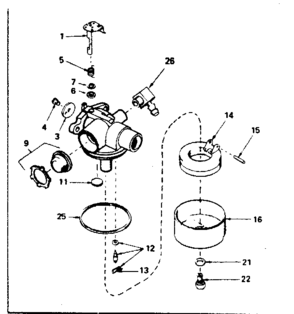 Carburetor No. 632389 Diagram and Parts List for 143364312  Craftsman Engine