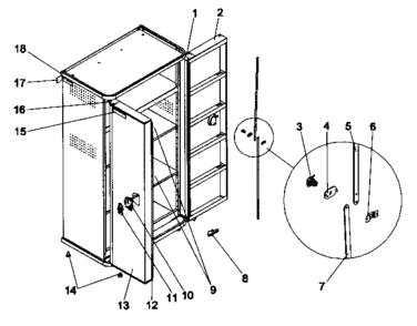 Cabinet Diagram and Parts List for 706592751  Craftsman Tool Stand & Cart