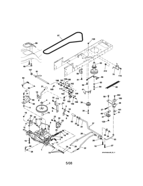 Ground Drive Diagram and Parts List for 917287050  Craftsman Lawn Tractor