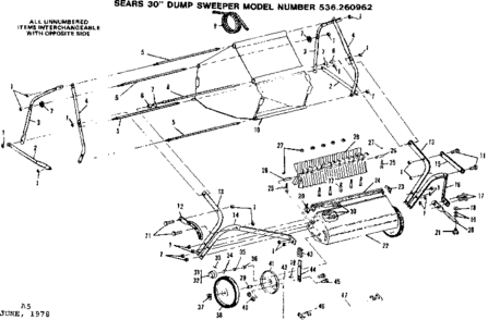 Replacement Parts Diagram and Parts List for 536260962  Craftsman Lawn Tractor