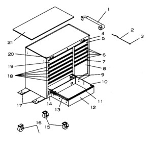 Tool Cart Diagram and Parts List for 706597271  Craftsman Tool Stand & Cart