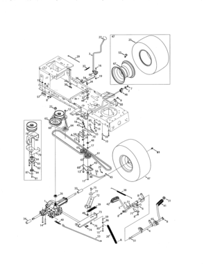 Transmission Diagram and Parts List for 247203725  Craftsman Lawn Tractor