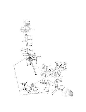 Steering Diagram and Parts List for 917271551  Craftsman Lawn Tractor