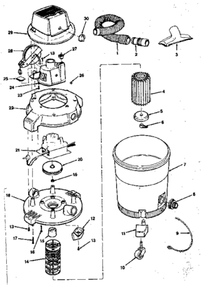 Unit Diagram and Parts List for 113179210  Craftsman Filters & Accessories