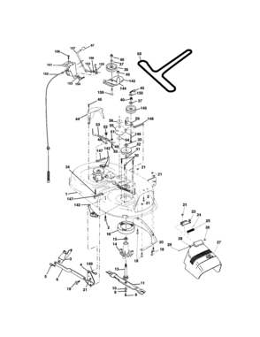 Mower Deck Diagram and Parts List for 917271553  Craftsman Lawn Tractor
