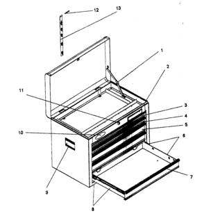 Cabinet Parts Diagram and Parts List for 706592570  Craftsman Tool Stand & Cart