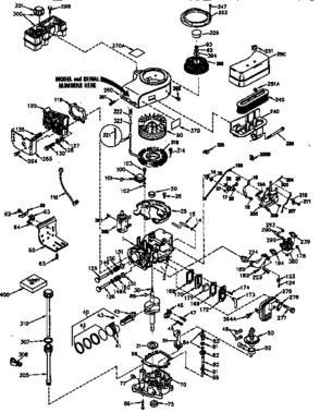 Replacement Parts Diagram and Parts List for 143941000  Craftsman Engine