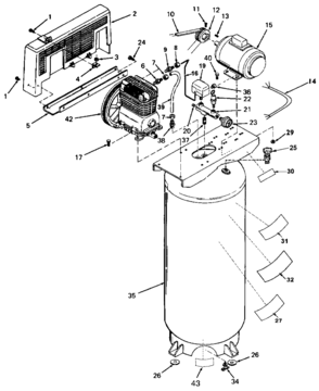Default Diagram and Parts List for 919-18416 Type 1 Craftsman Compressor