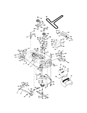 Mower Deck Diagram and Parts List for 917273637  Craftsman Lawn Tractor