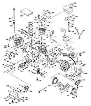 Engine Diagram and Parts List for 143784032  Craftsman Engine