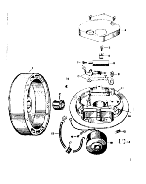 Wico Magneto Fw-2385 Diagram and Parts List for 91760001  Craftsman Chainsaw