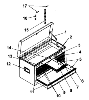 Tool Chest Diagram and Parts List for 706592982  Craftsman Tool Stand & Cart