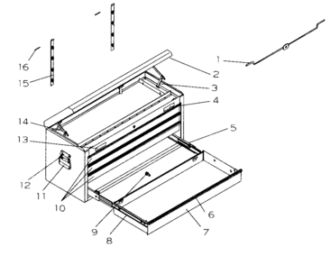 Tool Chest Diagram and Parts List for 706825121  Craftsman Tool Stand & Cart