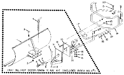 Snow blade assembly Diagram and Parts List for 98729909  Craftsman Tiller