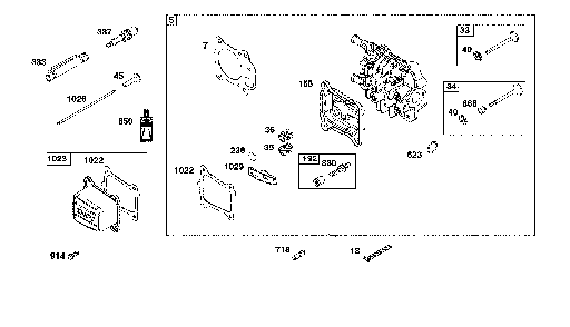 Cylinder head Diagram and Parts List for CMXGMAM1125506  Craftsman Lawn Mower