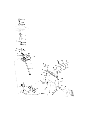 Steering Assembly Diagram and Parts List for 917273800  Craftsman Lawn Tractor