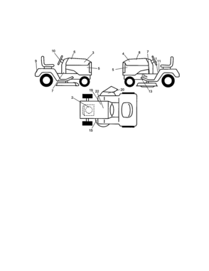 Decals Diagram and Parts List for 917272431  Craftsman Lawn Tractor