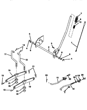 Lift Diagram and Parts List for 917256891  Craftsman Lawn Tractor