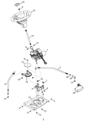 PG 3-STEERING Diagram and Parts List for 247204470 Type 0 Craftsman Lawn Mower