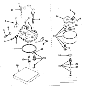Carburetor Diagram and Parts List for 143608032  Craftsman Engine