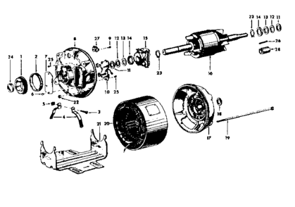 Belted Fan Blower 115 Volts, 60 Cycles, 1725 R.p.m. Diagram and Parts List for 11319836  Craftsman Power Motor