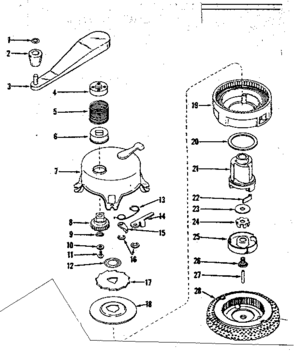 Ratchet Self Starter No. 29711 Diagram and Parts List for 143104020  Craftsman Engine